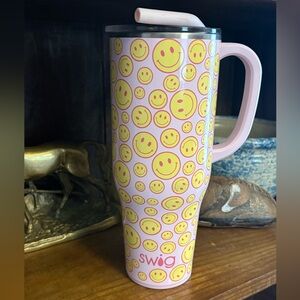 Swig Pink Smiley Face Tumbler